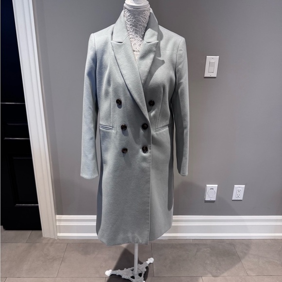 Jackets & Blazers - Light Blue Double-Breasted Coat